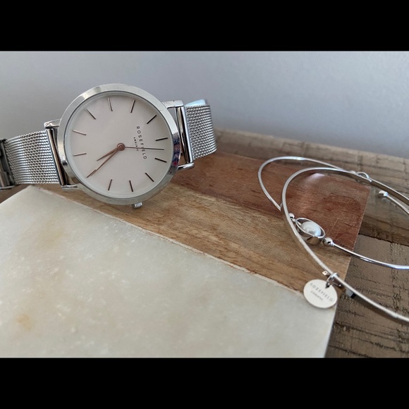 Rosefield Silver Mesh Watch Set GORGEOUS - Picture 1 of 8